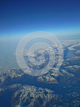 Greenland Aerial View with Curvature of the Earth