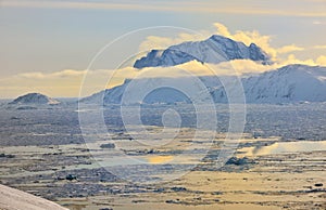 Greenland Fjord with Sea Ice