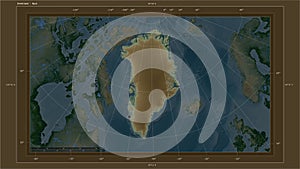 Greenland highlighted - composition. Physical