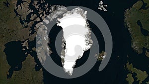 Greenland highlighted. Low-res satellite