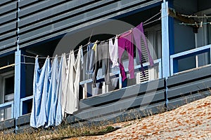 Greenland Ilulissat color linens on the balcony