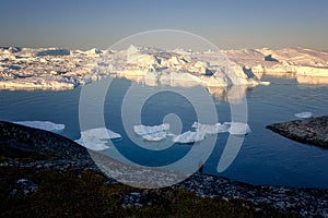 Greenland Ilulissat glacier in fog