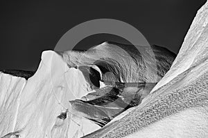 Greenland Ilulissat glaciers at ocean at polar night