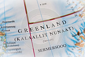 Greenland (Kalaallit Nunaat) highlighted on a world map