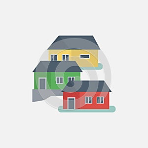 Greenland landmarks. Flat illustration