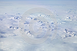 Greenland landscape as seen from airplane