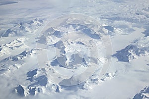 Greenland landscape as seen from airplane