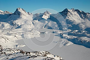 Greenland, moutains and ice floe