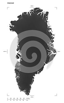 Greenland shape on white. Grayscale