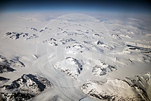 Greenland white glacier aerial landscape mountains 4