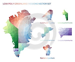 Greenlandic low poly regions.