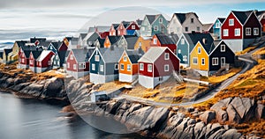 Greenlandic Settlement Picturesque Colorful Homes