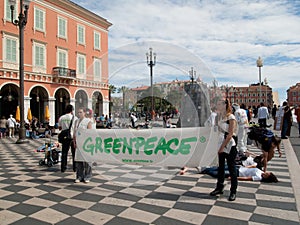 Greenpeace protest, Nice