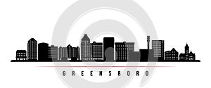 Greensboro skyline horizontal banner. photo