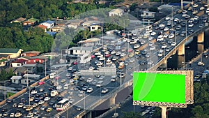 Greenscreen Billboard By Busy Highway