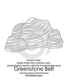 Greenstone belt ancient rock formations photo