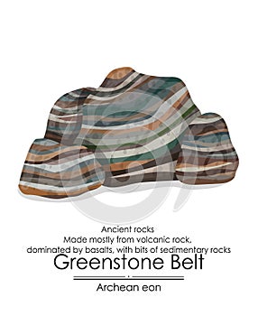 Greenstone belts ancient rocks photo