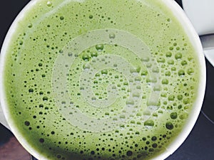 Greentea matcha latte background