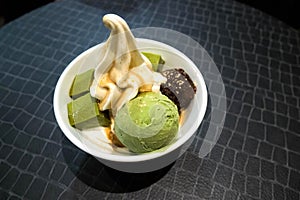 Greentea parfait japanese icecream