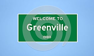 Greenville, Ohio city limit sign. Town sign from the USA.
