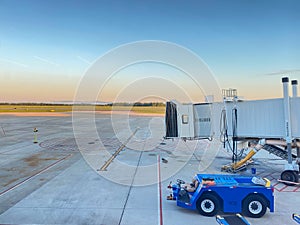 Greenville-Spartanburg International Airport tarmac view sunrise