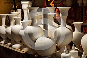 Greenware vases and pots