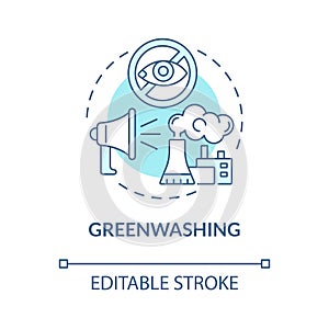 Greenwashing blue concept icon