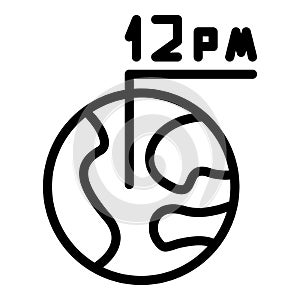 Greenwich timezone icon outline vector. Time zone