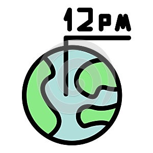 Greenwich timezone icon vector flat