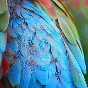 Greenwinged Macaw feathers