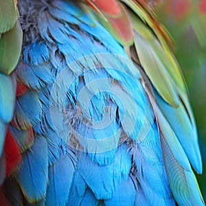 Greenwinged Macaw feathers