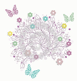 Greeting background with lace vector