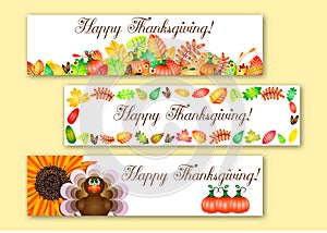 Greeting banners for Thanksgiving