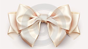 Greeting Beige Bow Party Wallpaper. Happy Birthday Greeting Card Banner Card Flyer Background Template