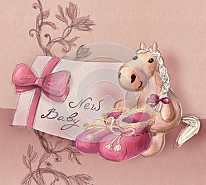 Greeting card for baby birth