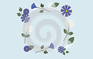 Greeting card background illustration with flower frame