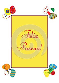 Greeting card, banner - Feliz Pascua - Happy Easter in Spanish. photo