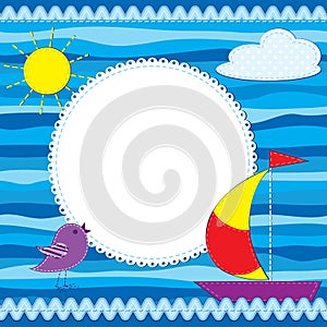 Greeting card with boat