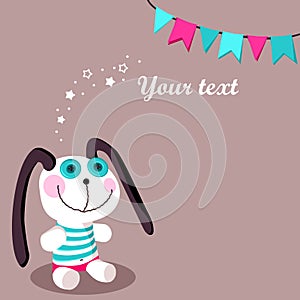Greeting card with bunny