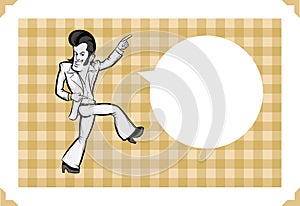 Greeting card with cartoon disco dancer