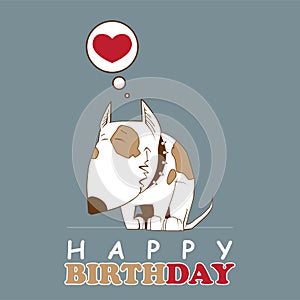 Greeting card with cartoon doggy.