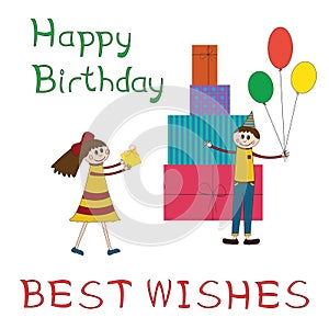 Greeting card for children birthday party