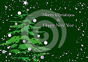 Greeting card with Christmas tree