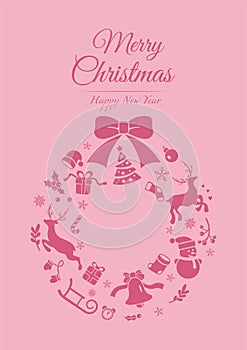 greeting card with a Christmas wreath