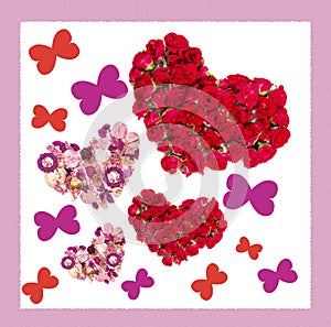 Greeting Card with Colorful hearts