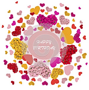 Greeting Card with Colorful hearts