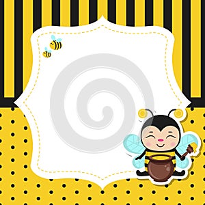 Greeting card with cute bee