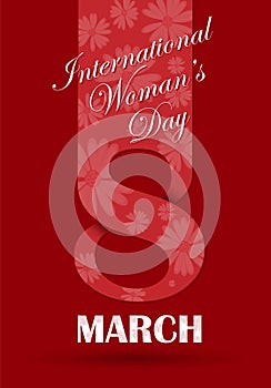 Greeting card dedicated to the international women`s day