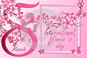 Greeting card dedicated to the international women`s day