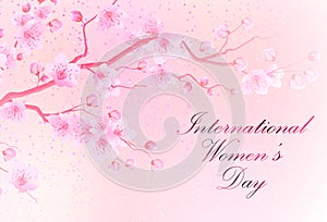 Greeting card dedicated to the international women`s day